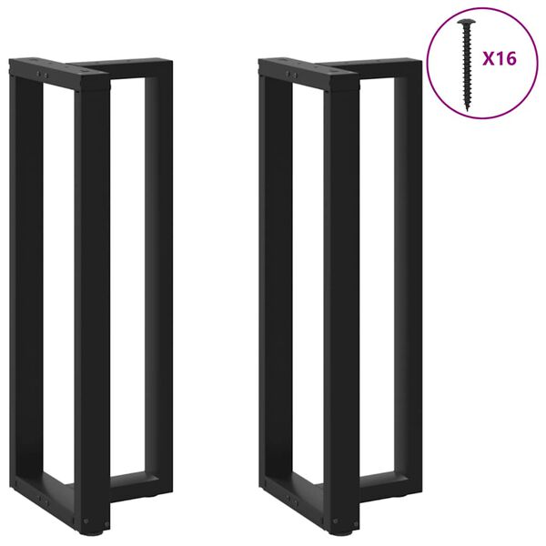vidaXL Bar Table Legs T-Shaped 2 pcs Black 40x35x(110-111) cm Steel
