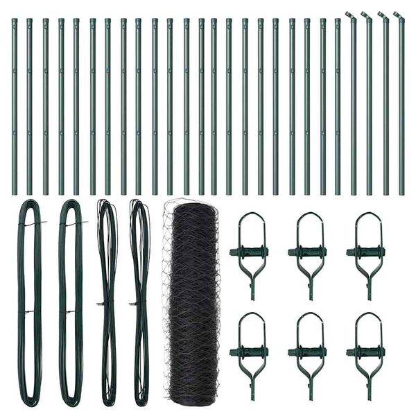 vidaXL Fence Post Grey 50 x 0.8 m (36 mm mesh) Steel and PVC