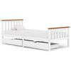 vidaXL Bed Frame without Mattress White Solid Pine Wood 90x200 cm