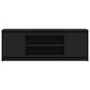 vidaXL TV Cabinet with LED Black 139.5x34x50 cm Engineered Wood