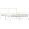 vidaXL Metal Bed Frame without Mattress with Footboard White 140x200cm