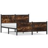vidaXL Metal Bed Frame without Mattress Smoked Oak 150x200 cm King Size