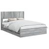 vidaXL Bed Frame with Storage and Headboard Grey Sonoma 150 x 200 cm