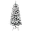 vidaXL Artificial Hinged Christmas Tree Green and white 120 cm