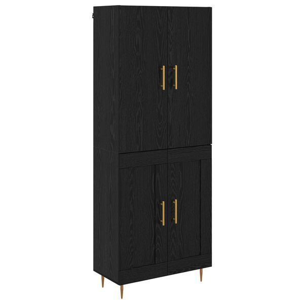 vidaXL Highboard Black Oak 69.5 x 34 x 180 cm Engineered Wood
