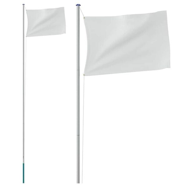 vidaXL Sectional Flagpole Silver 6.08 m Aluminium
