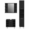 vidaXL Bathroom Furniture Set with Door 3 pcs Black 30 x 30 x 179.5 cm