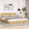 vidaXL Bed Frame with Headboard without Mattress 200x200 cm Solid Wood Oak