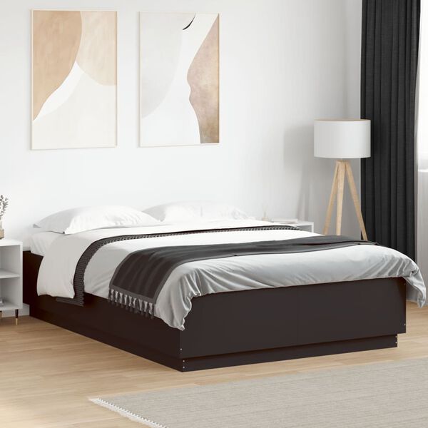 vidaXL Bed Frame without Mattress Black 140x200 cm