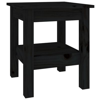 vidaXL Coffee Table Black 35x35x40 cm Solid Wood Pine