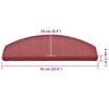 vidaXL Stair Mats 30 pcs 65x24x4 cm Bordeaux Half Round Large