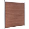 vidaXL WPC Fence Set 3 Square + 1 Slanted 619x186 cm Brown