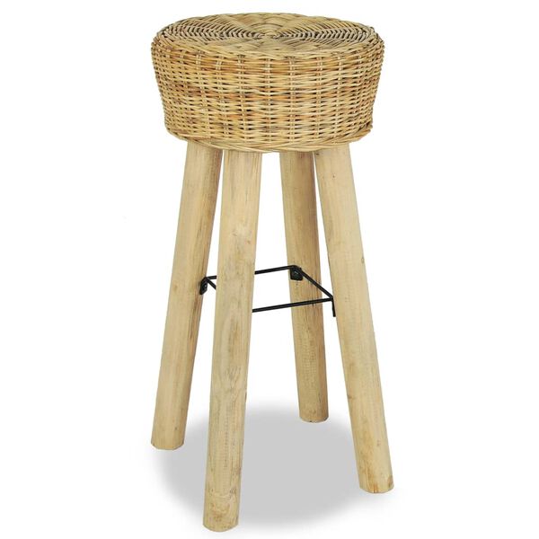 vidaXL Bar Stools 2 pcs Natural Rattan
