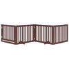 vidaXL Dog Gate with Door Foldable 4 Panels Brown 320 cm Poplar Wood