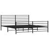 vidaXL Metal Bed Frame without Mattress with Footboard Black 193x203cm