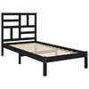 vidaXL Bed Frame without Mattress Black Solid Wood 75x190 cm Small Single