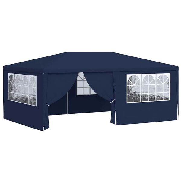 vidaXL Professional Party Tent with Side Walls 4x6 m Blue 90 g/m?