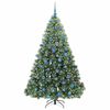 vidaXL Artificial Christmas Tree with 300 LEDs Green 180 cm PE and PVC