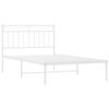 vidaXL Metal Bed Frame without Mattress with Headboard White 107x203cm