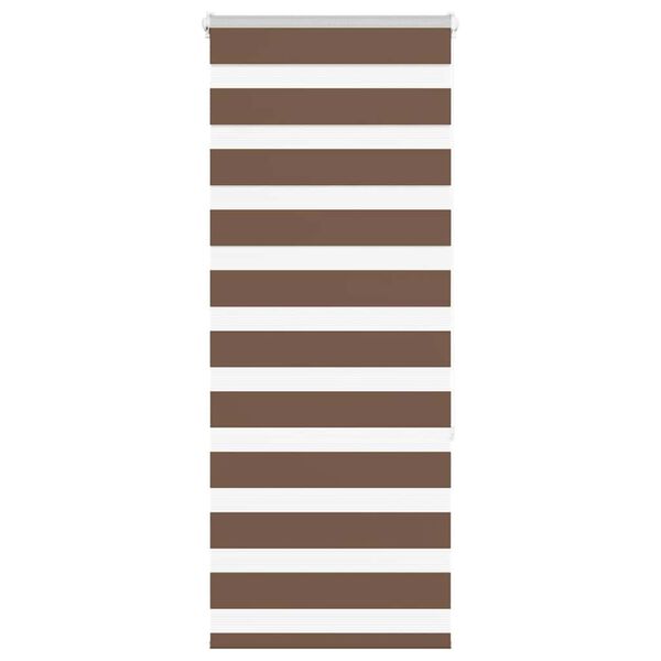 vidaXL Zebra Blind Brown 65x150 cm Fabric Width 60.9 cm Polyester