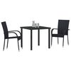 vidaXL Garden Dining Set 3 pcs Black Powder-Coated Steel