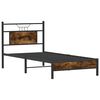 vidaXL Bed Frame without Mattress Smoked Oak 90x190 cm Single Engineered Wood