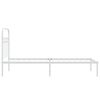 vidaXL Metal Bed Frame without Mattress with Headboard White 75x190cm