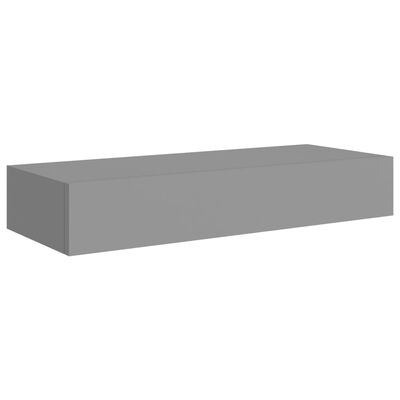 vidaXL Wall-mounted Drawer Shelf Grey 60x23.5x10cm MDF