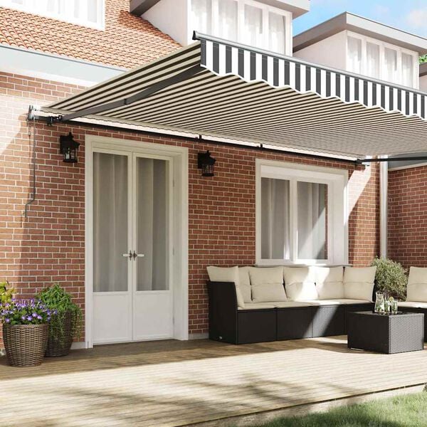 vidaXL Automatic Retractable Awning Anthracite and White 500x300 cm