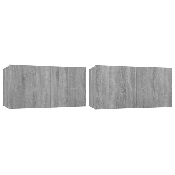 vidaXL 4 Piece TV Cabinet Set Grey Sonoma Engineered Wood