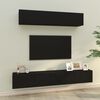 vidaXL 4 Piece TV Cabinet Set Black Engineered Wood