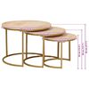 vidaXL Nesting Coffee Tables 3 pcs Brown Solid Mango Wood and Steel