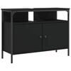 vidaXL Bathroom Sink Cabinet | Black | Engineered wood, powder-coated steel