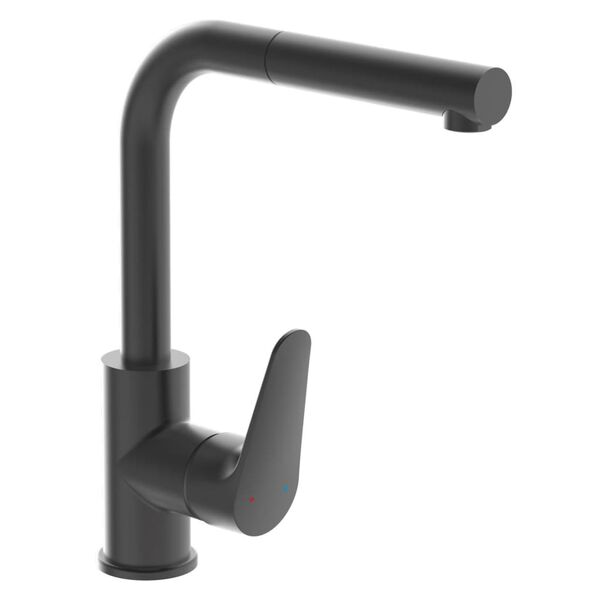 SCH&Uuml;TTE Kitchen Mixer Tap with Pull-out Spout FLORIDA Matte Graphite