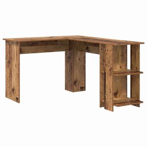 vidaXL Corner Desk Old Wood 140 x 113.5 x 75 cm Engineered Wood