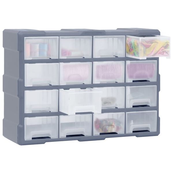 vidaXL Multi-drawer Organiser with 16 Middle Drawers 52x16x37 cm