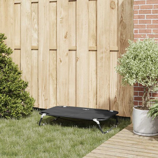 vidaXL Dog Bed Black ML Oxford Fabric and Steel