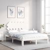 vidaXL Bed Frame without Mattress White Small Double Solid Wood Pine