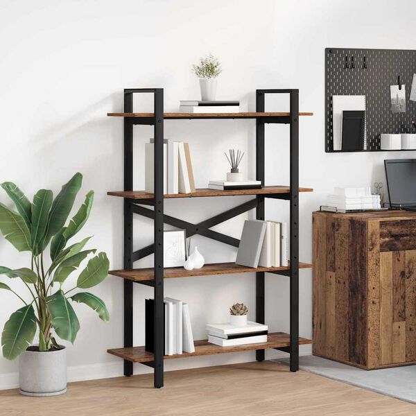 vidaXL Bookshelf Old Wood 100 x 33.5 x 140 cm Engineered Wood