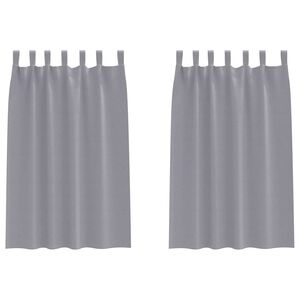 vidaXL Blackout Curtains with Rings 2 pcs Light Grey 175 x 140 cm