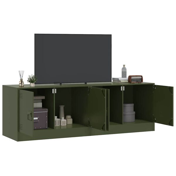 vidaXL TV Cabinets 2 pcs Olive Green 67x39x44 cm Steel