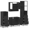 vidaXL 4&nbsp;Piece Bathroom Furniture Set&nbsp;Black Engineered Wood