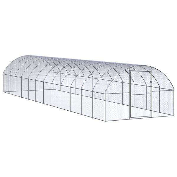 vidaXL Outdoor Chicken Coop 3x12x2 m Galvanised Steel
