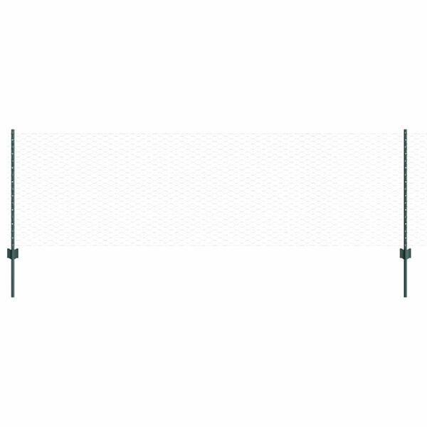 vidaXL Fence with Post Green 0.8 x 100 m Steel and PVC