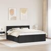 vidaXL Bed Frame with Headboard Black 200 x 200 cm Engineered Wood