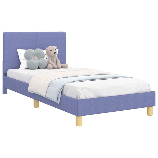 vidaXL Children's Bed Frame with Headboard Jeans Blue 90 x 200 cm