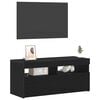 vidaXL TV Cabinet Black Oak 90 x 35 x 40 cm Engineered Wood