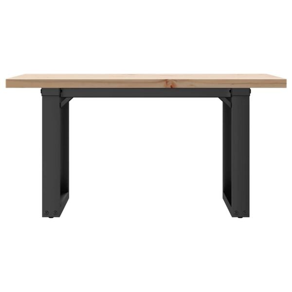 vidaXL Coffee Table O-Frame 80x50x40.5 cm Solid Wood Pine and Steel