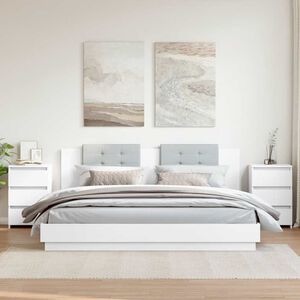 vidaXL Bed Cabinets 2 pcs White 40x35x62.5 cm Engineered Wood