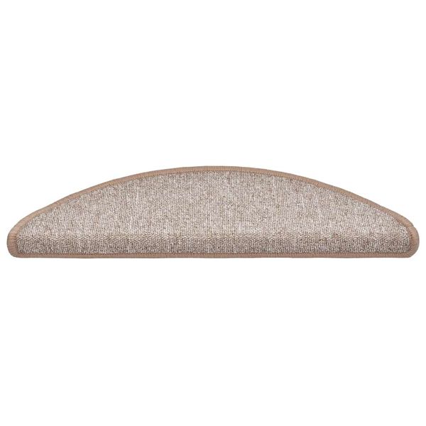 vidaXL Stair Mats 30 pcs 56x17x3 cm Light Brown Half Round
